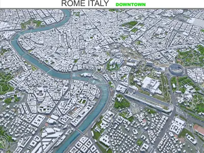 Rome Downtown Italy Low-poly 3D model