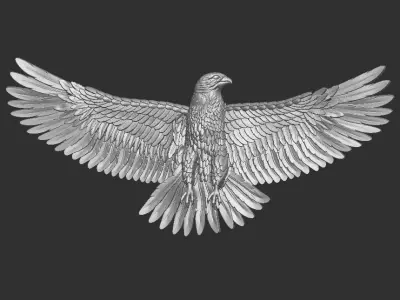 Eagle open wings - wall relief 3D print model purchase