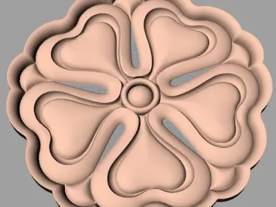 Furniture decoration round flower 3D STL model for CNC E904 3D model