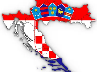 3d Political Map of Croatia 3D model