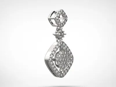 PE13 Classic Solitaire Pendant half ct CAD STL 18K  3g 3D print model