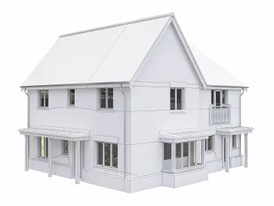 Neighborhood Houses P05 Low-poly 3D model