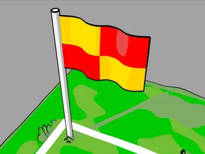 2D Sports Pitch Layers Low-poly 3D model