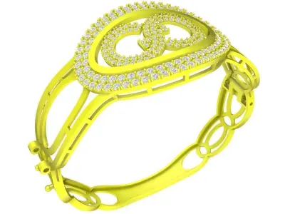 Interlocking Oval Pave Diamond Statement Ring 6444 3D print model