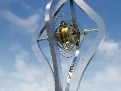 Sci-fi time machine  Low-poly 3D model