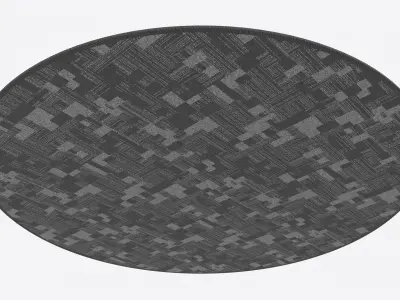 Round Patterned Bath Mat 3D model
