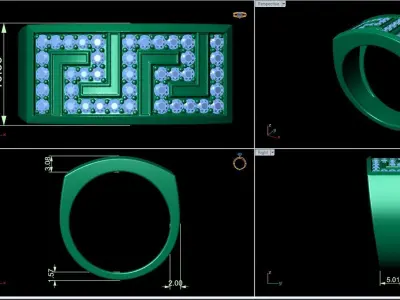 Small fancy mans ring 3D print model