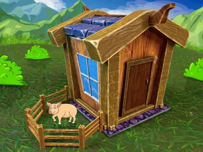 Medieval viking house Free low-poly 3D model