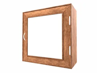 Wooden Cabinet Box Low-poly 3D model