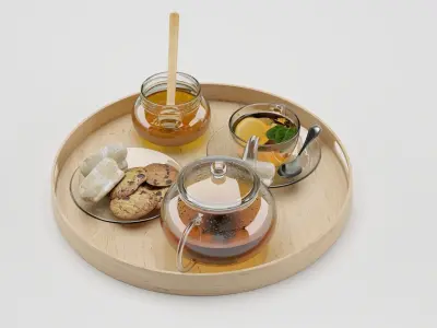 Tea And Honey 3D model