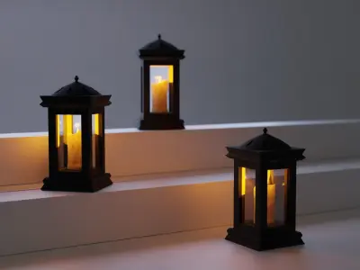 Gothic Candle lamp Free low-poly 3D model