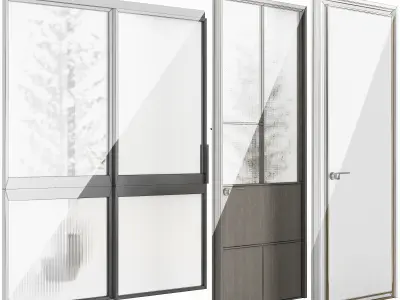 Set Modern Door 10 3D model