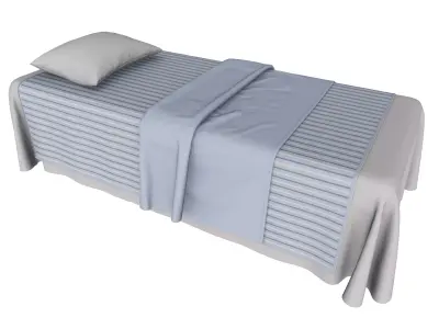  Single Treatment Spa Bed with Linen Set 3D model