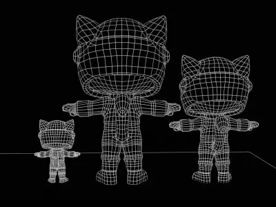 Cat5Pack3 Low-poly 3D model