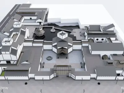 Suzhou Museum - Entire building and Art galleries 3D model