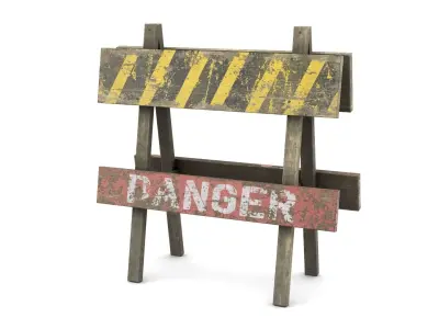 Road Sign Danger Low-poly 3D model