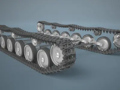 SU-76 and Tank T-70 Chassis High-Poly 3D model