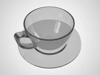 Glass Coffee Cup Light Black Color 3D model