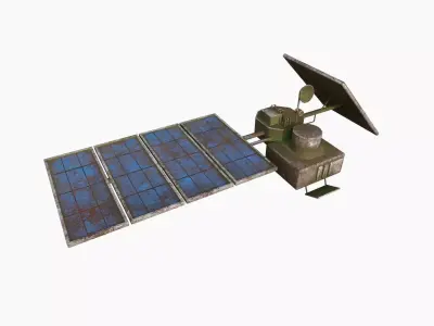 Satellite J11 Destroyed - SciFi Space Design Low-poly 3D model