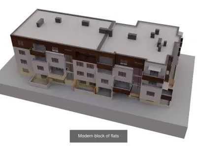 Modern Block of Flats Collection 3D Model Pack