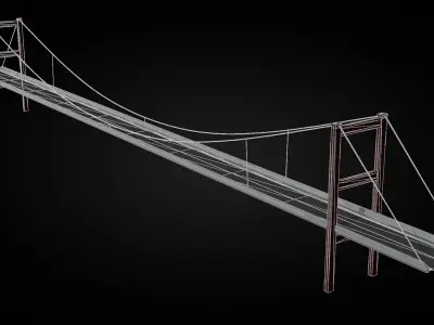 Low Poly Bridge  Game-Ready 3D Model  Low-poly 3D model