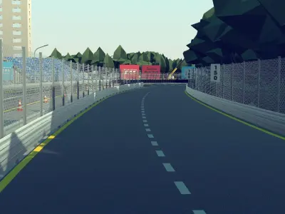 Cartoon Race Track Nuremberg Low-poly 3D model
