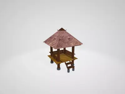 3D Gazebo 4 Poles 3D model