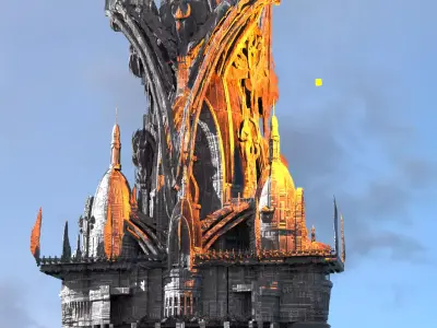 Goddess Minerva Towers 3D model
