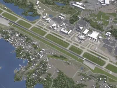 Bergen - 3D Airport Model Low-poly 3D model