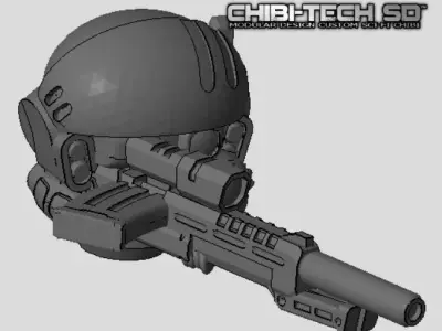 CHIBI-TECH SD - DEADEYE SR V CUSTOM SNIPER HATCH GUNNER 3D print model