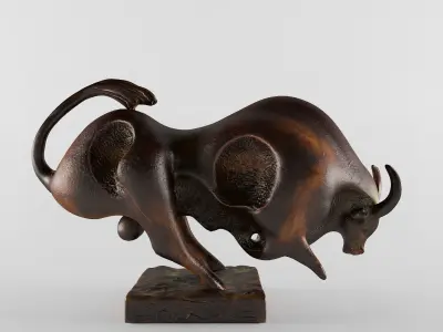 The Bull bronze sculpture of 3D print model