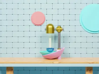 Unique Capsule Lantern Candle Lamp 3D Model Low-poly 3D model