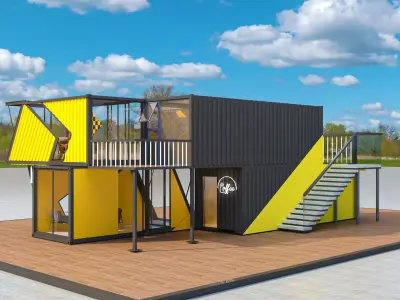 Container Restaurant Low-poly 3D model