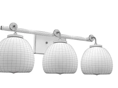 Caisson 3-Light Bathroom Vanity Wall Light 3D model