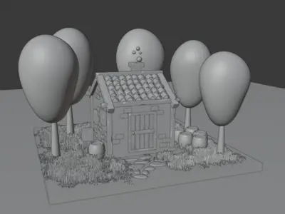 Small house Low-poly 3D model get