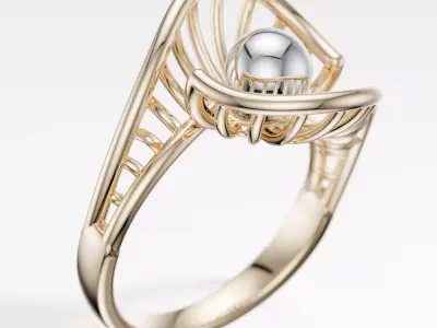 Seren  Luxury Modern Gold Ring Free 3D print model
