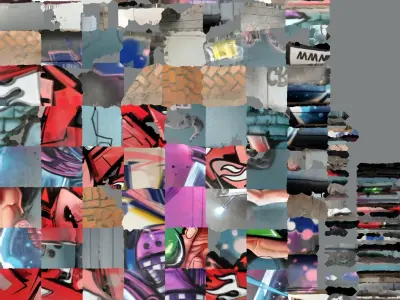 multiple grafiti wall lidar scan 3D model