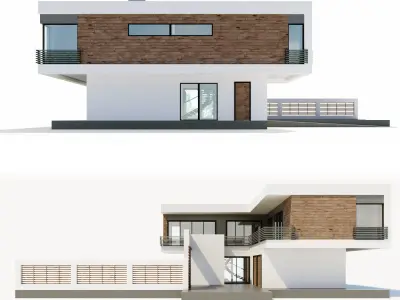Modern villa 3D model 25