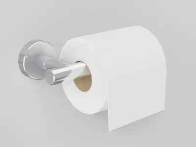 Toilet And Toilet Paper Low-poly 3D model