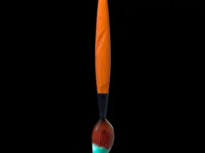stylized Paint Brush  Low-poly 3D model