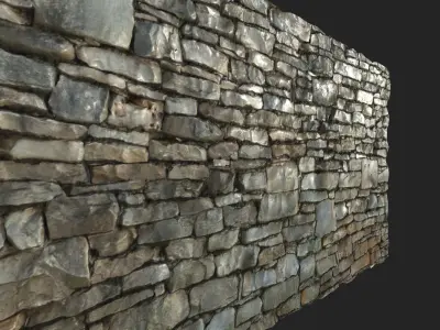 Stonewall scanned Low-poly 3D model