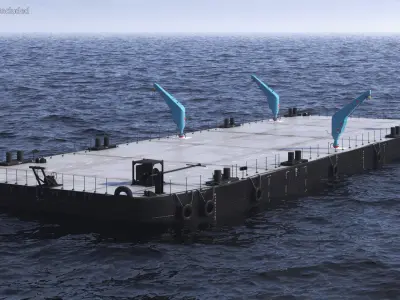  Pontoon Barge with Cranes 