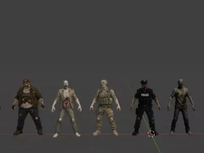 Post Apocalyptic Zombie Weapon Asset Pack Static 3D Models 3D model