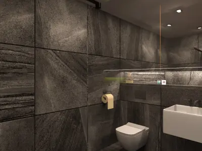 Bathroom 02 Low-poly 3D model