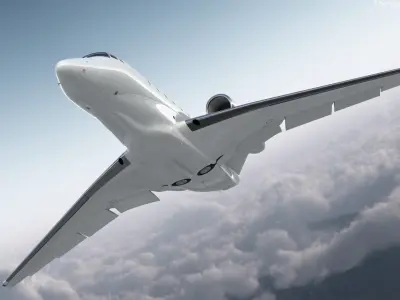  Luxury Private Jet with Interior Rigged for Cinema 4D 