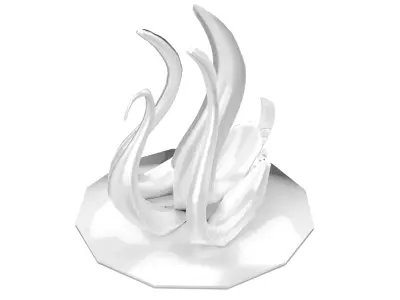 Swan sculpture milystatue Low-poly 3D model