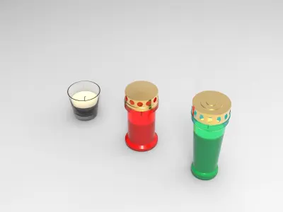 Candle in glass Low-poly 3D model