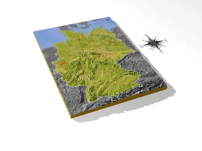 Germany High resolution 3D relief maps 3D model