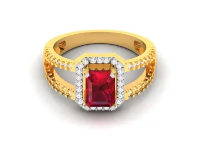 Diamond Ring For Women 3d Print Model 3D print model 38