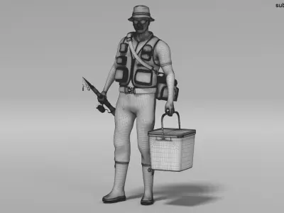  Male Fisherman Animated HQ 